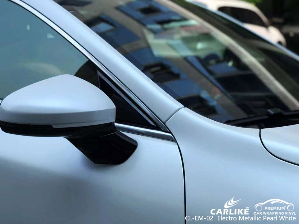 CL-EM-02 Electro Metallic Pearl White Car Vinyl Factory For XPENG