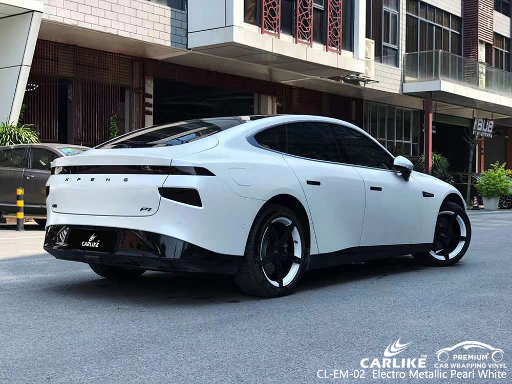 CL-EM-02 Electro Metallic Pearl White Car Vinyl Factory For XPENG