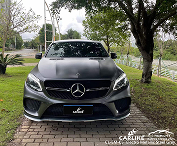 MERCEDES-BENZ için CL-EM-05 Elektro Metalik Çelik Gri Araba Wrap Vinil Tedarikçi