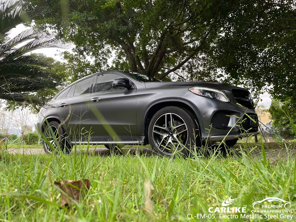 CL-EM-05 Electro Metallic Steel Gray Vinyl الشركة المصنعة للغلاف لـ MERCEDES-BENZ 