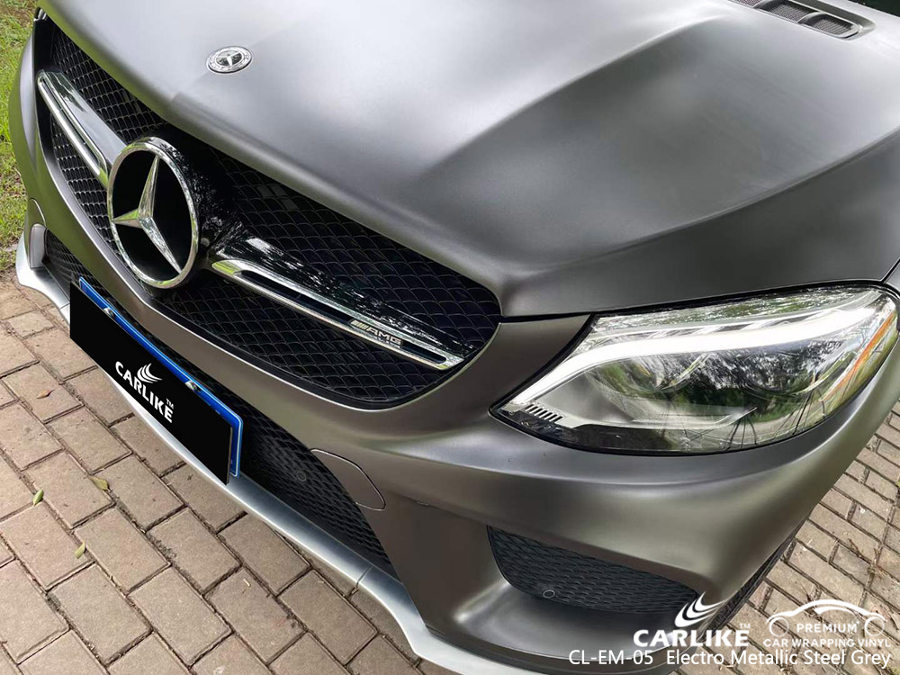 CL-EM-05 Electro Metallic Steel Grey Vinyl Wrap Manufacturer For MERCEDES-BENZ