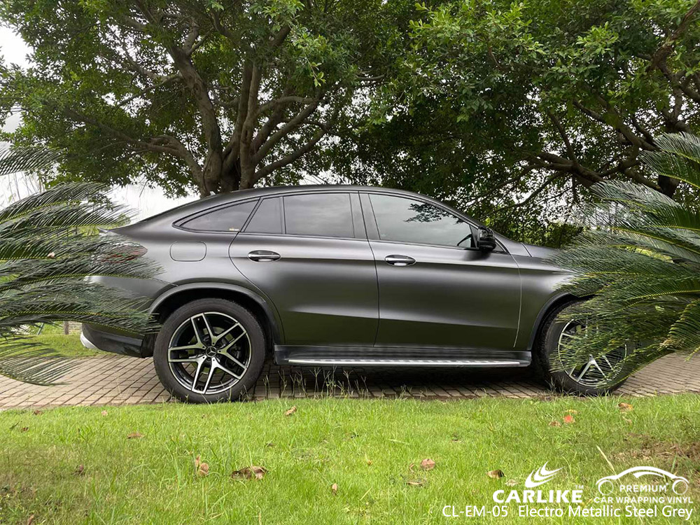 CL-EM-05 Electro Metallic Steel Grey Vinyl Wrap Manufacturer For MERCEDES-BENZ
