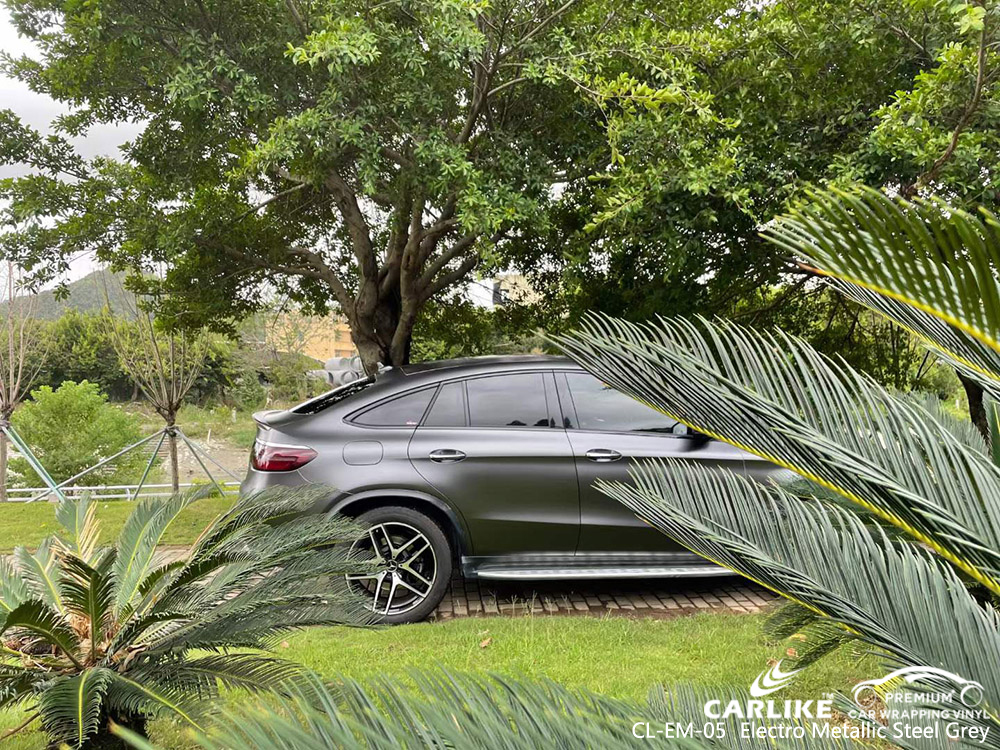 CL-EM-05 Electro Metallic Steel Grey Vinyl Wrap Manufacturer For MERCEDES-BENZ