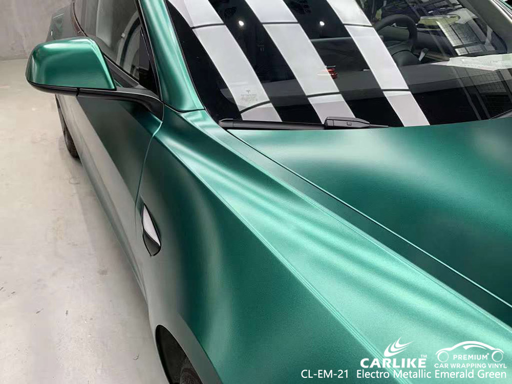 CL-EM-21 Electro Metallic Emerald Green Car Wrap Suppliers لـ TESLA 