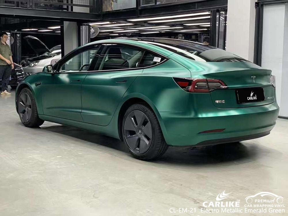 CL-EM-21 Electro Metallic Emerald Green Car Wrap Suppliers لـ TESLA