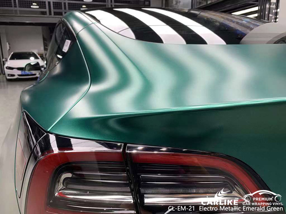 CL-EM-21 Electro Metallic Emerald Green Car Wrap Suppliers لـ TESLA