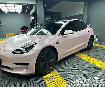 CL-EM-33 Electro Metálico Cereja Rosa Vinil Wrap Fabricante Para TESLA