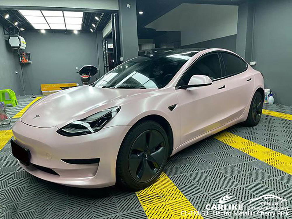 TESLA için CL-EM-33 Elektro Metalik Kiraz Pembe Vinil Wrap Üreticisi