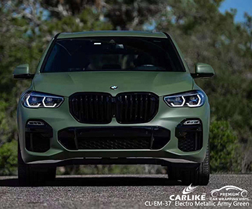 CL-EM-37 Electro Metallic Army Green Wholesale Vinyl Wrap For BMW