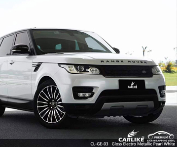 CL-GE-03 Gloss Electro Metallic Pearl White Car Wrap Vinyl Lieferant für RANGE ROVER