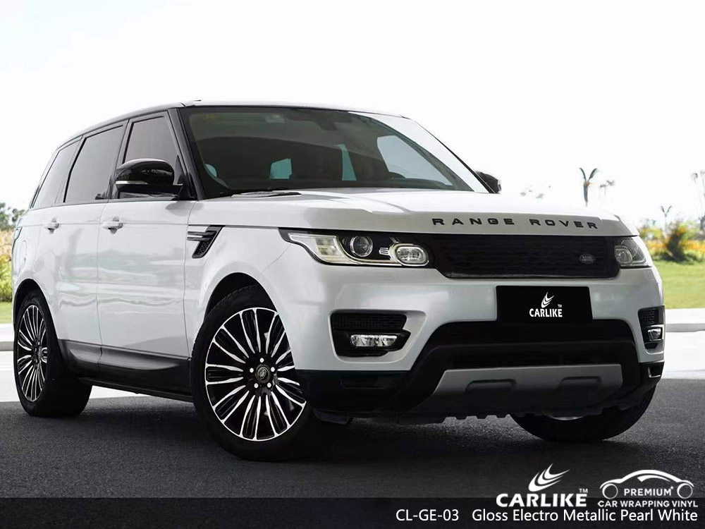 CL-GE-03 Rotulación para auto blanco perla electrometálico brillante Proveedor de vinilo para RANGE ROVER