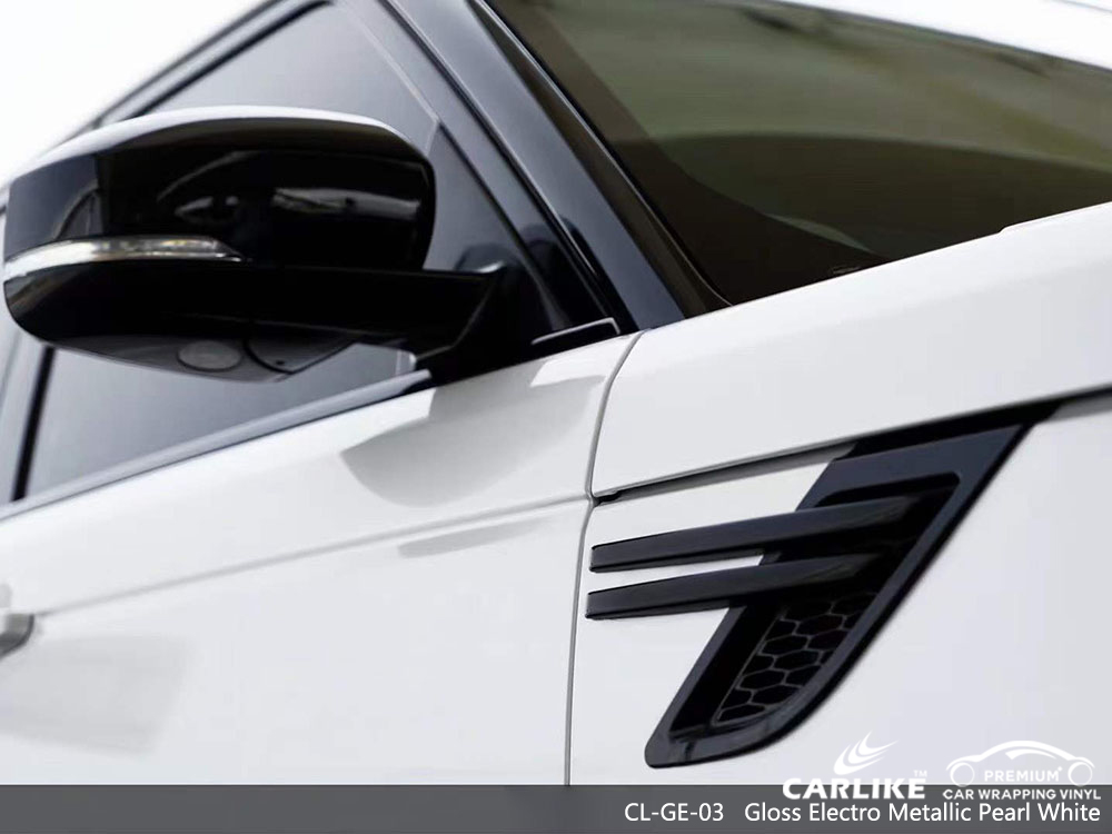CL-GE-03 Parlak Elektro Metalik İnci Beyaz Araba Kaplama RANGE ROVER için Vinil Tedarikçisi