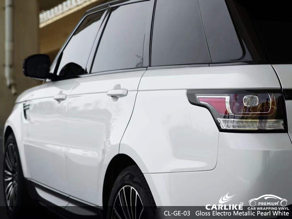 CL-GE-03 Parlak Elektro Metalik İnci Beyazı Araba Kaplama RANGE ROVER için Vinil Tedarikçisi