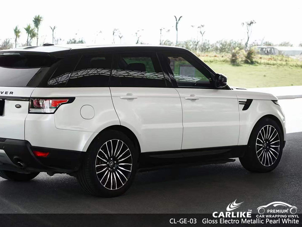 CL-GE-03 Parlak Elektro Metalik İnci Beyaz Araba Kaplama RANGE ROVER için Vinil Tedarikçisi
