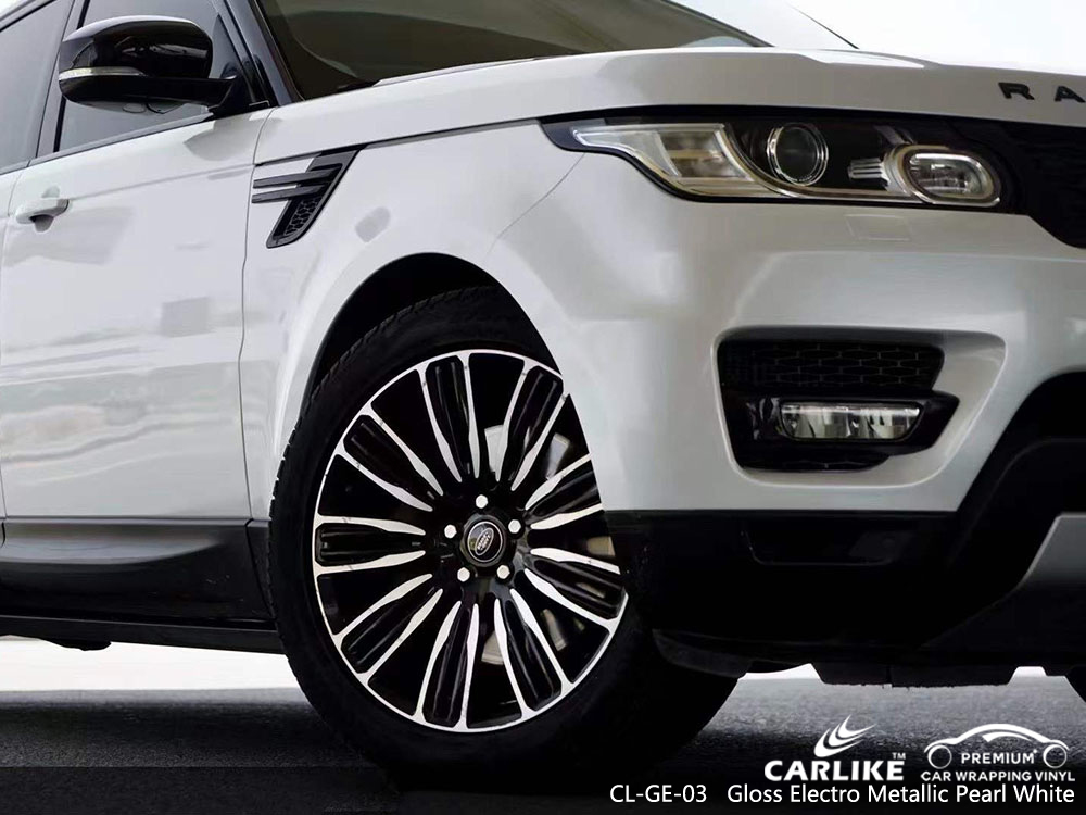 CL-GE-03 Involucro per auto bianco perla elettro metallizzato lucido Fornitore di vinile per RANGE ROVER