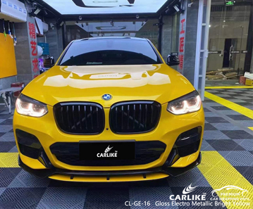 CL-GE-16 Fornitore di involucri in vinile per auto giallo brillante elettro metallizzato lucido per BMW