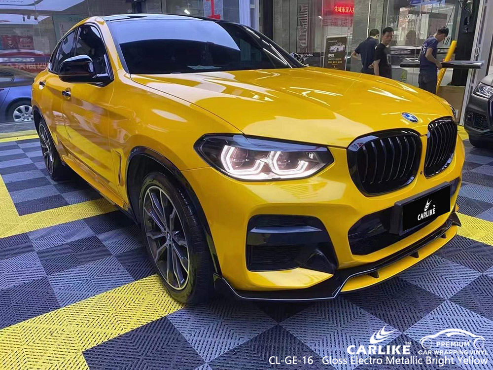 CL-GE-16 Vinil automotivo brilhante eletrometálico amarelo brilhante Fornecedor de envoltório para BMW