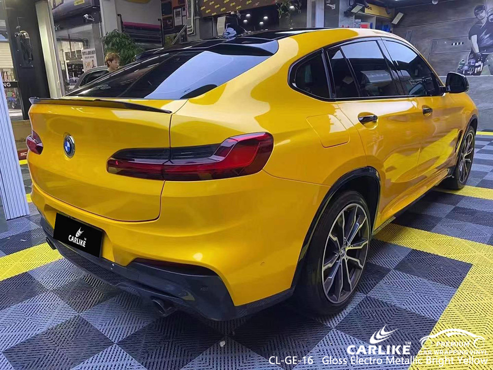 CL-GE-16 Gloss Electro Metallic Amarelo Brilhante Vinil Automóvel Fornecedor de envoltório para BMW