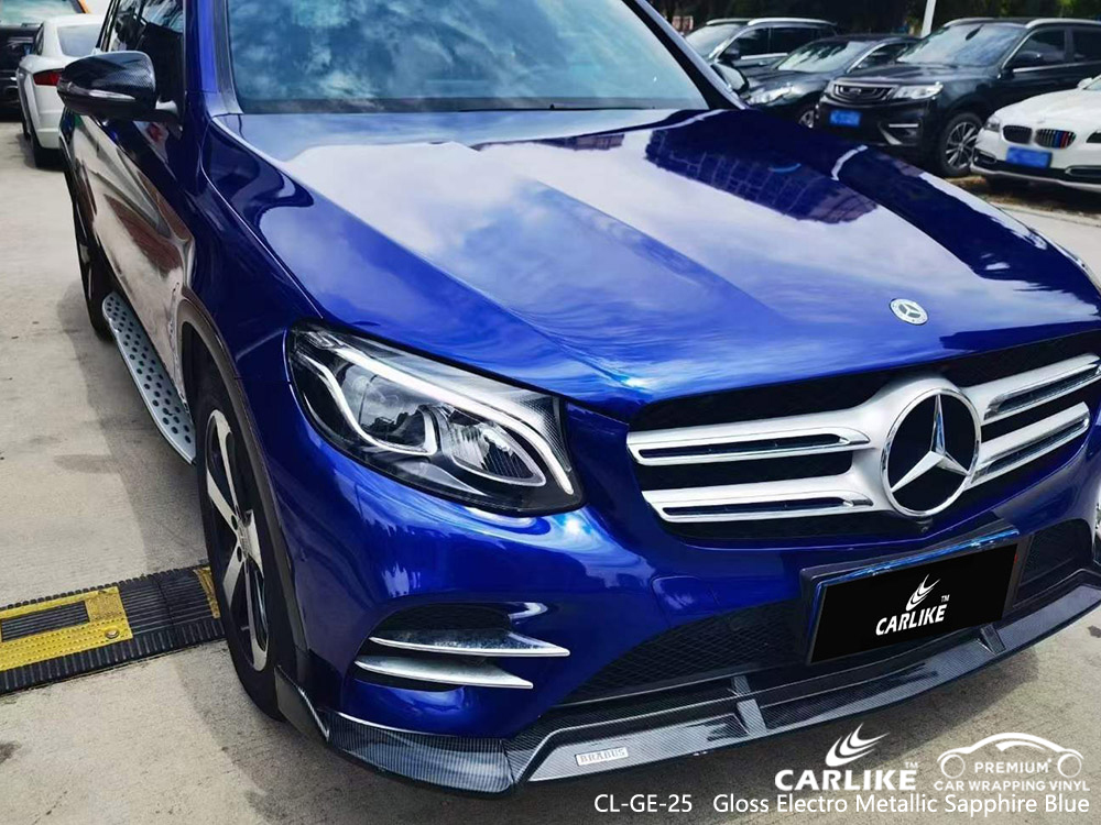 CL-GE-25 Gloss Electro Metallic Sapphire Blue Vinyl Vehicle Fabricant d'enveloppes pour MERCEDES-BENZ