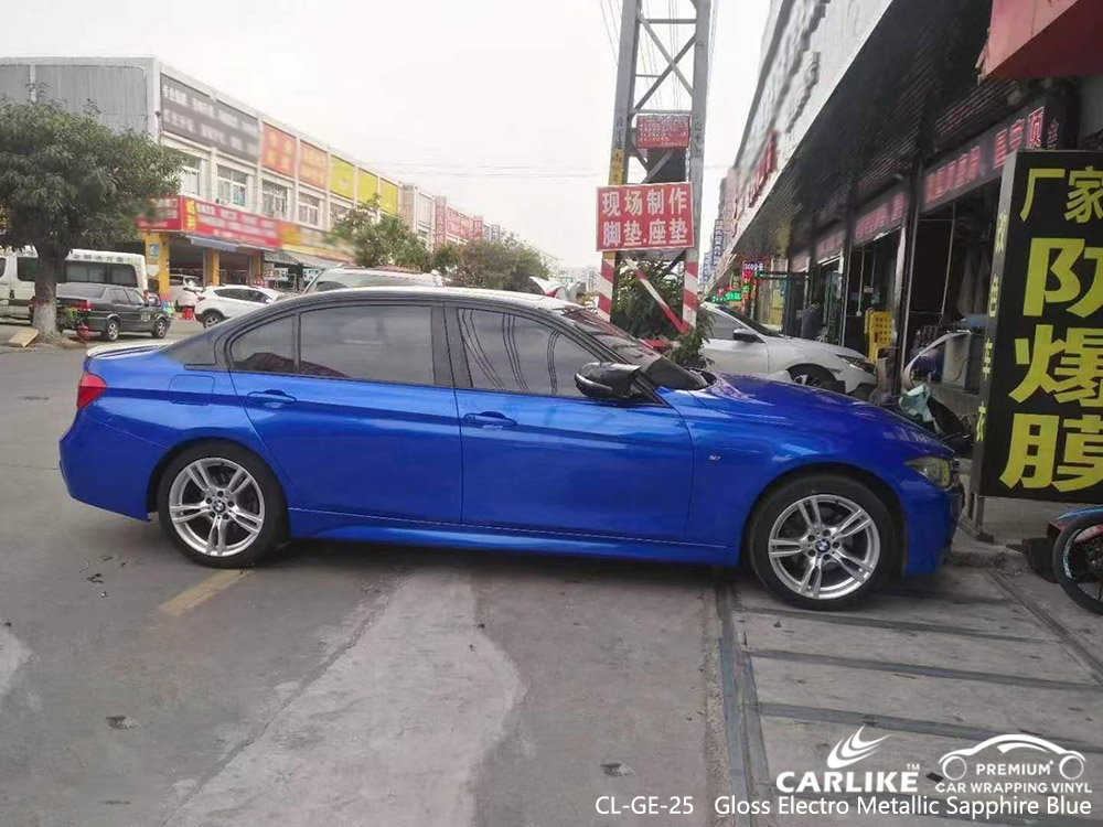 CL-GE-25 Gloss Electro Metallic Sapphire Blue Vinyl Vehicle Производитель пленки для MERCEDES-BENZ