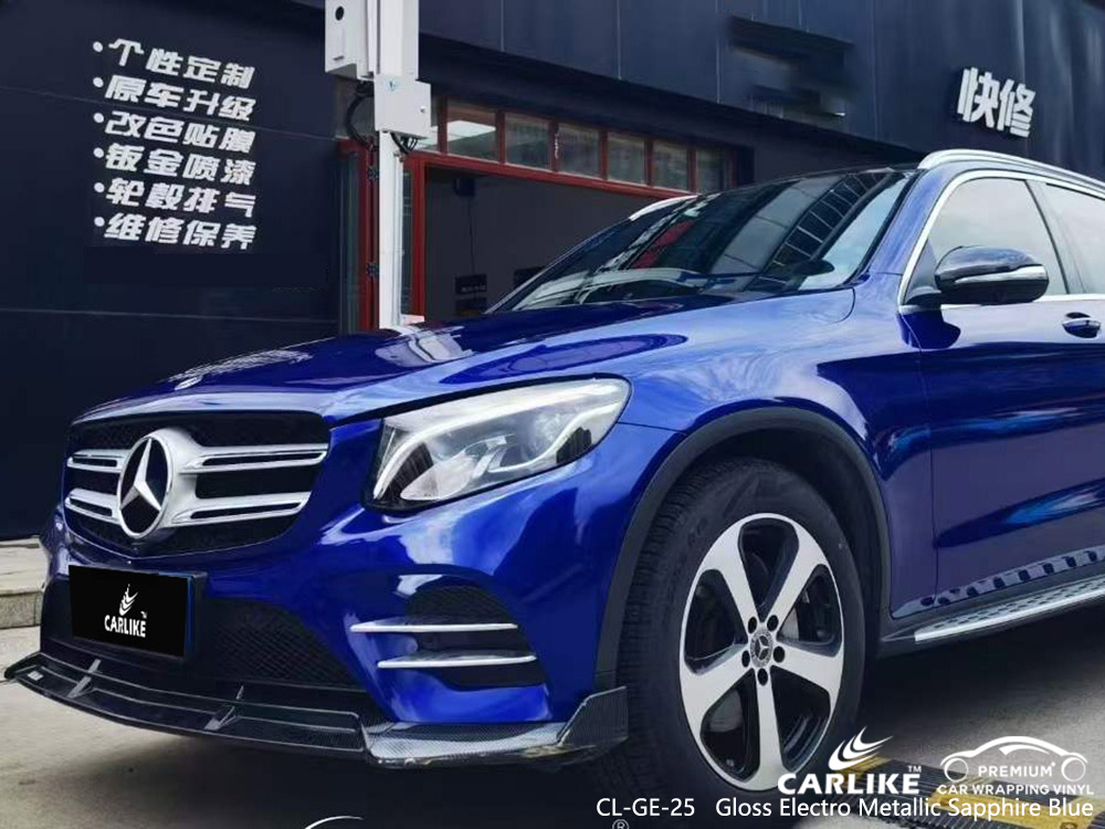 Vehículo de vinilo azul zafiro electrometálico brillante CL-GE-25 Fabricante de envoltura para MERCEDES-BENZ