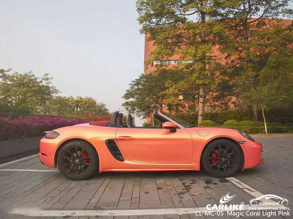PORSCHE için CL-MC-05 Sihirli Mercan Işık Pembe Vinil Wrap Tedarikçiler