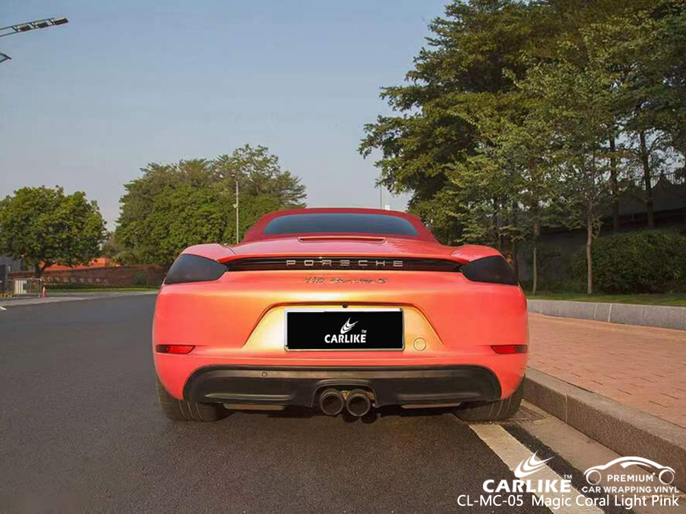 PORSCHE için CL-MC-05 Sihirli Mercan Işık Pembe Vinil Wrap Tedarikçiler