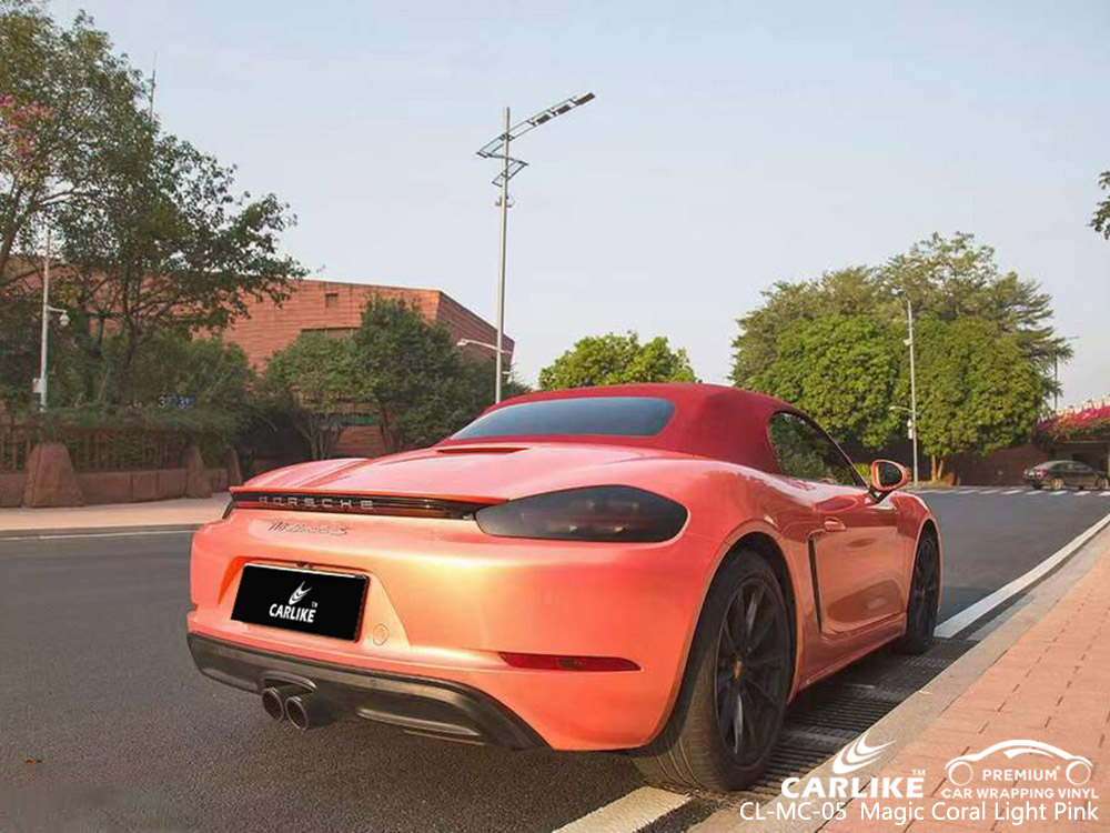 PORSCHE için CL-MC-05 Sihirli Mercan Işık Pembe Vinil Wrap Tedarikçiler