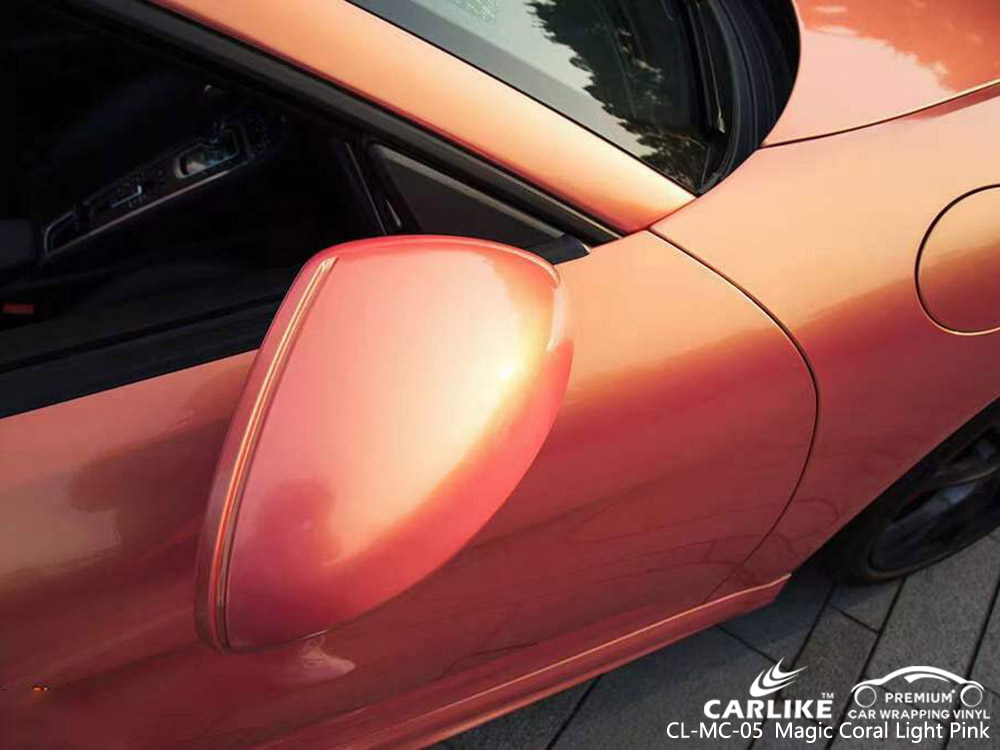 PORSCHE için CL-MC-05 Sihirli Mercan Işık Pembe Vinil Wrap Tedarikçiler