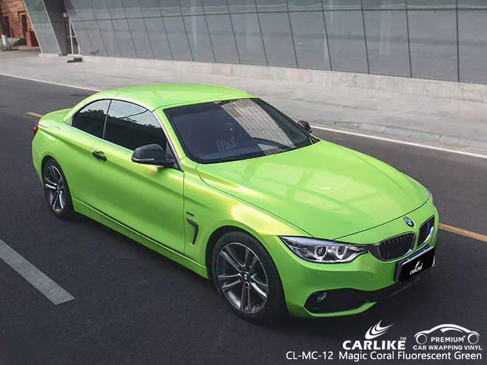 CL-MC-12 Magic Coral Fluorescente Verde Car Wrap Material Fornecedores Para BMW