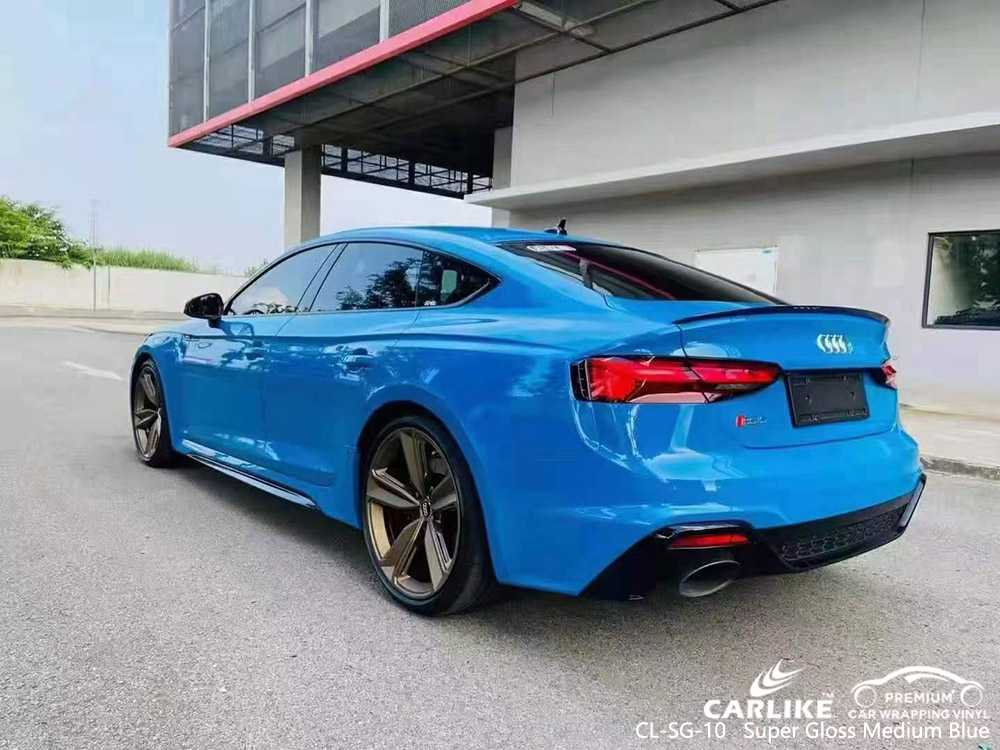 AUDI için CL-SG-10 Süper Parlak Orta Mavi Toptan Vinil Wrap