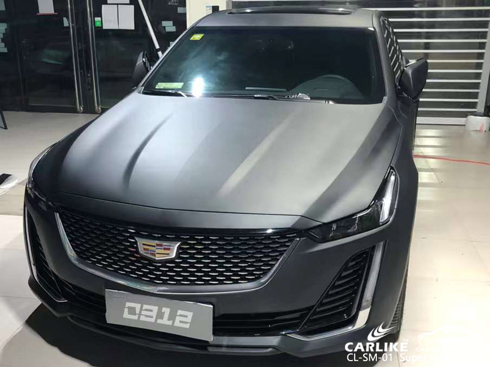 CADILLAC için CL-SM-01 Süper Mat Siyah Araba Vinil Wrap Tedarikçi