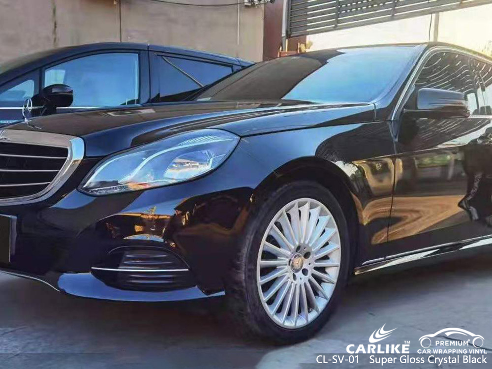 CL-SV-01 Super Gloss Crystal Black Car Wrap Vinyl Manufacturer For MERCEDES-BENZ