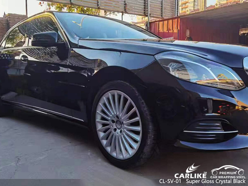 CL-SV-01 Super Gloss Crystal Black Car Wrap Vinyl Manufacturer For MERCEDES-BENZ