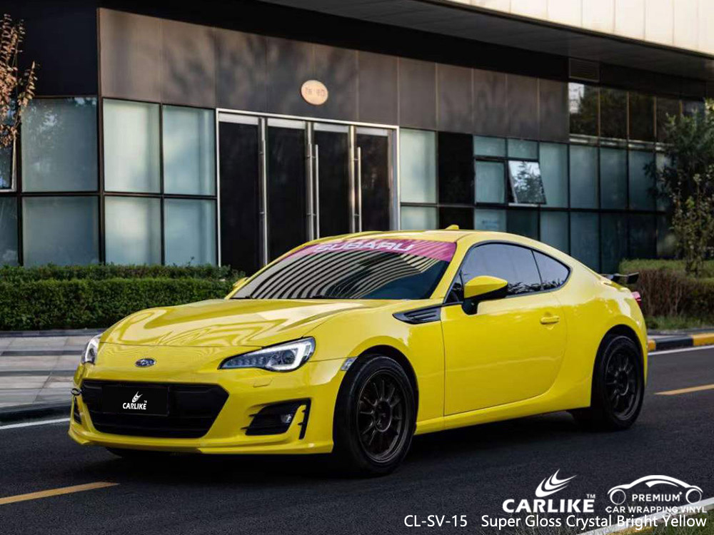 SUBARU için CL-SV-15 Süper Parlak Kristal Parlak Sarı Araba Wrap Vinil Toptan