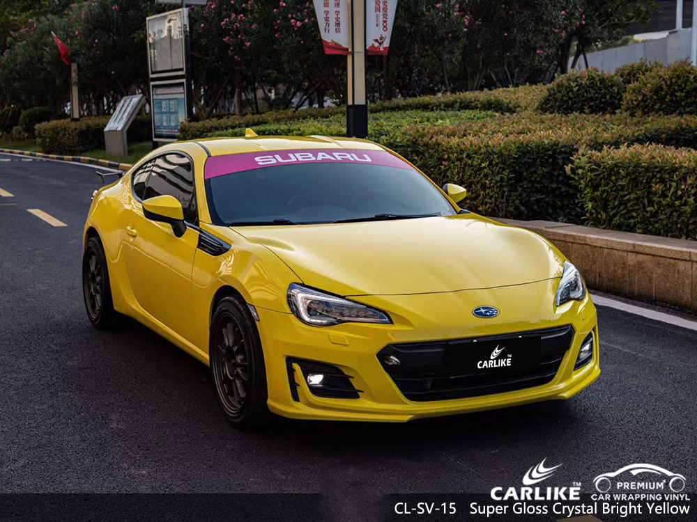 SUBARU için CL-SV-15 Süper Parlak Kristal Parlak Sarı Araba Wrap Vinil Toptan