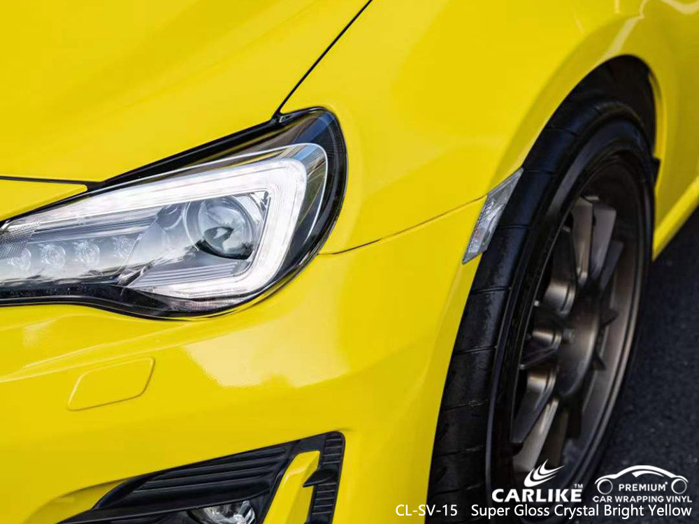 غلاف سيارة CL-SV-15 شديد اللمعان بلون أصفر لامع الجملة الفينيل لسوبارو