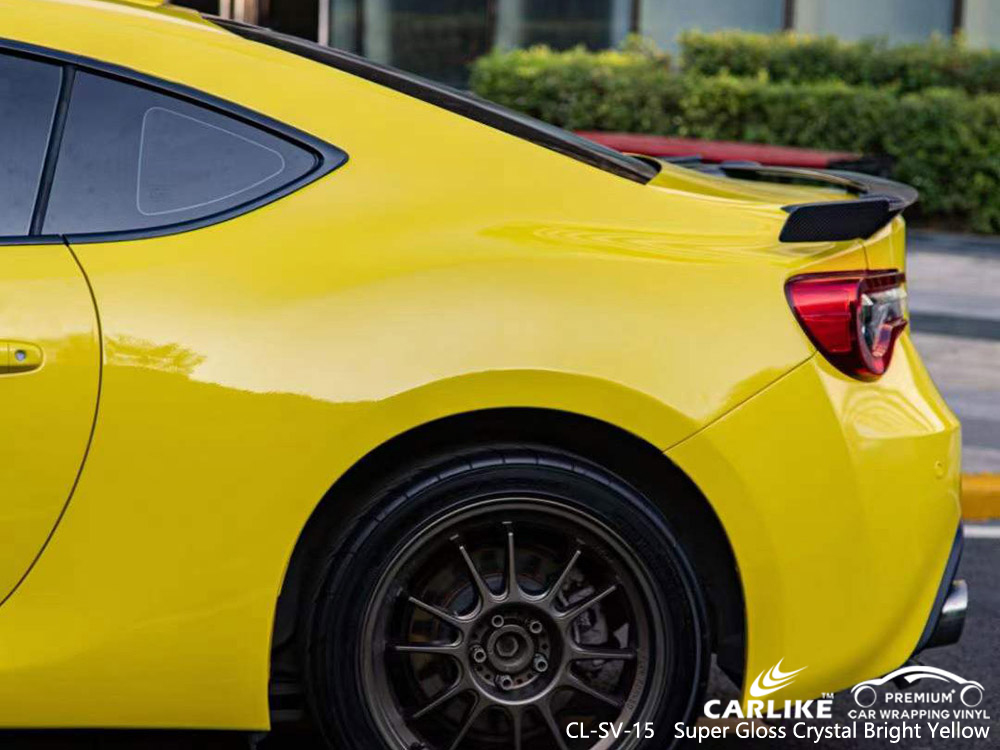 غلاف سيارة CL-SV-15 شديد اللمعان بلوري أصفر لامع الجملة الفينيل لسوبارو