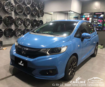 CL-SV-23 Super Gloss Crystal Turquoise Blue Vinyl Vehicle Wrap Lieferant für HONDA