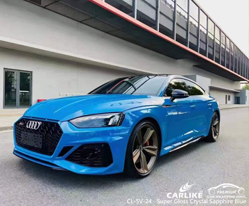 CL-SV-24 Super Gloss Crystal Sapphire Blue Vinyl Vehicle Wrap Factory для AUDI