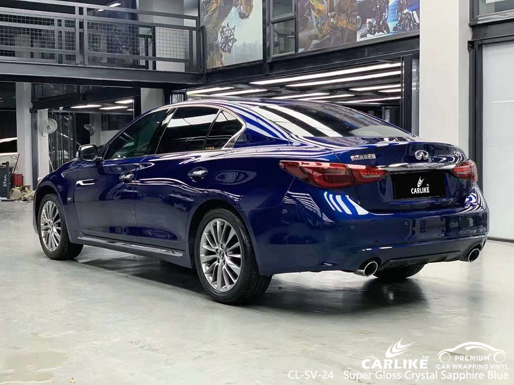 INFINITI için CL-SV-24 Süper Parlak Kristal Safir Mavi Vinil Araç Wrap Tedarikçi