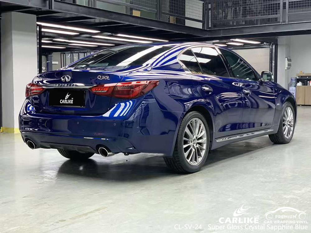 INFINITI için CL-SV-24 Süper Parlak Kristal Safir Mavi Vinil Araç Wrap Tedarikçi