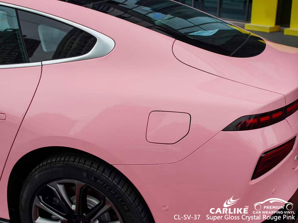 CL-SV-37 Super Gloss Crystal Rouge Pink Vehicle Wrap Supplies For XPENG