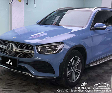 CL-SV-40 Super Gloss China Blue Car Wrap Vinyl Atacado Para MERCEDES-BENZ