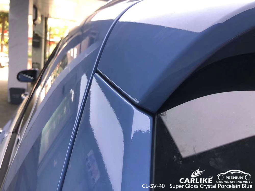 CL-SV-40 Super Gloss China Blue Car Wrap Vinyl Wholesale For MERCEDES-BENZ