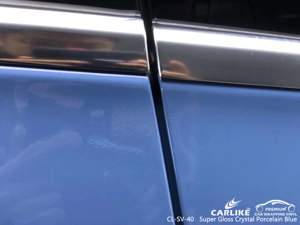 CL-SV-40 Super Gloss China Blue Car Wrap Vinyl Wholesale For MERCEDES-BENZ
