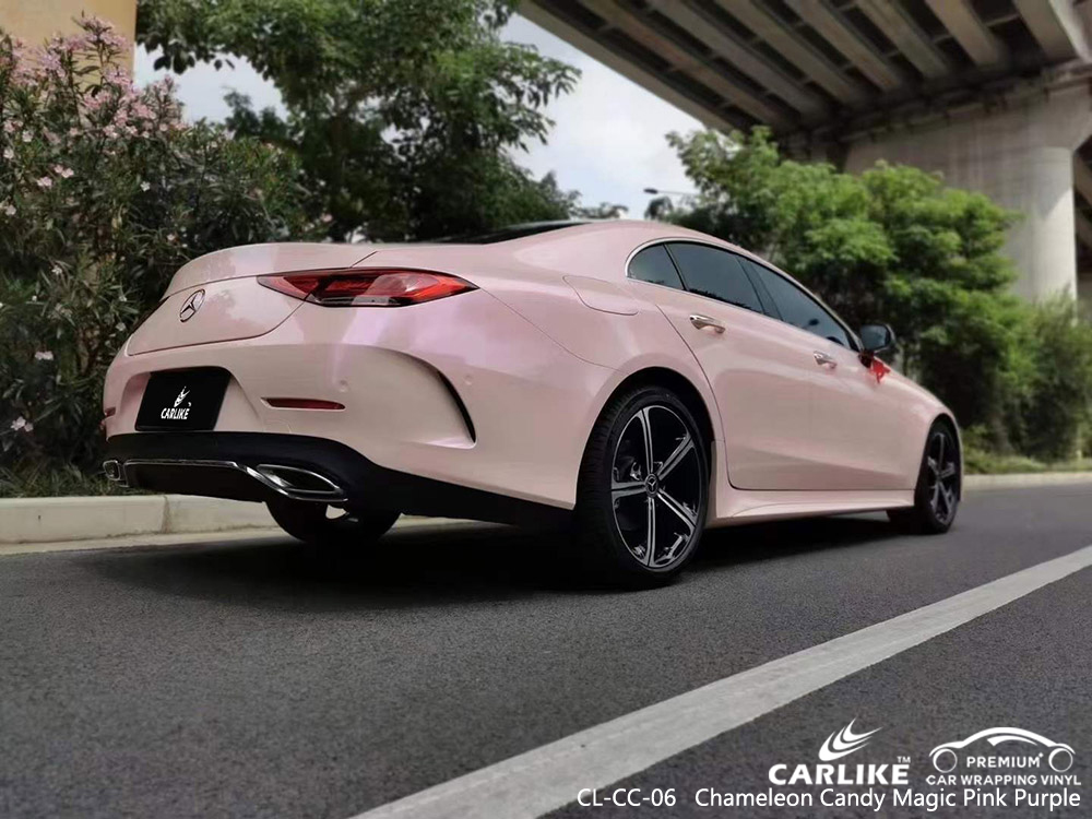 CL-CC-06 Chameleon Şeker Sihirli Pembe Mor Vinil Otomatik Sarma Üreticisi MERCEDES-BENZ için