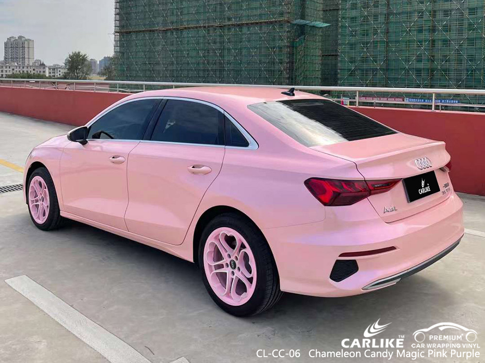 CL-CC-06 Chameleon Şeker Sihirli Pembe Mor Araba Wrap Vinil Toptan AUDI için