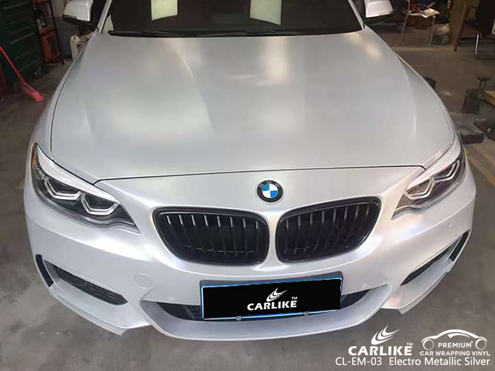 CL-EM-03 Electro Metalic Silver Vinyl Wrap Fornecedor Para BMW