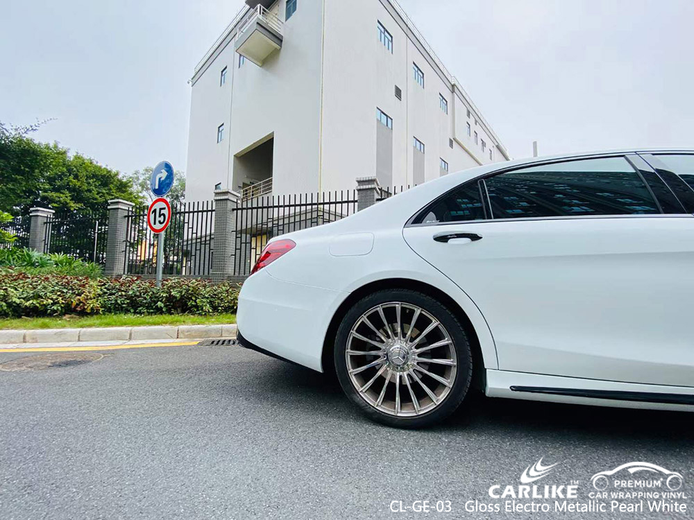 CL-GE-03 brillante Metal eléctrico perla blanca vinilo fábrica de embalaje de automóviles para Mercedes-Benz